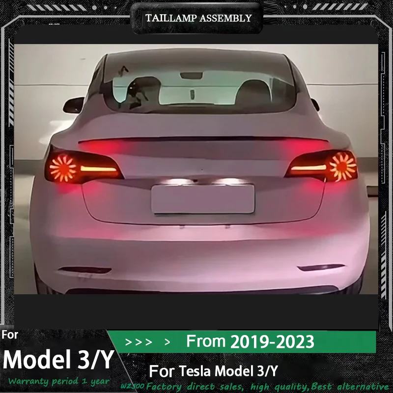 

Автомобильные аксессуары, динамические поворотные ходовые огни, новые светодиодные автомобильные задние фонари для Tesla Model 3/Y 2019-2023, задние фонари, автомобильные аксессуары