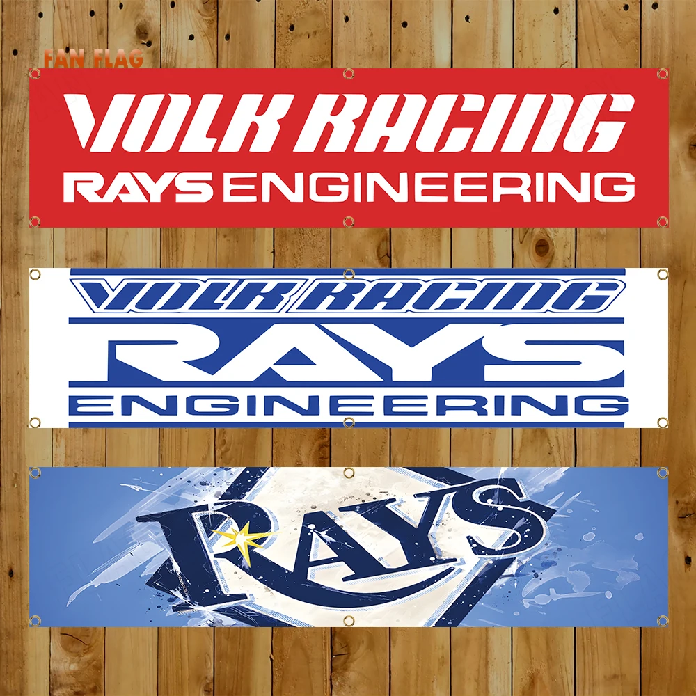 

60x240cm RAYS Wheels Auto Parts Banner Flag Polyester Printed Garage or Outdoor Decoration Tapestry