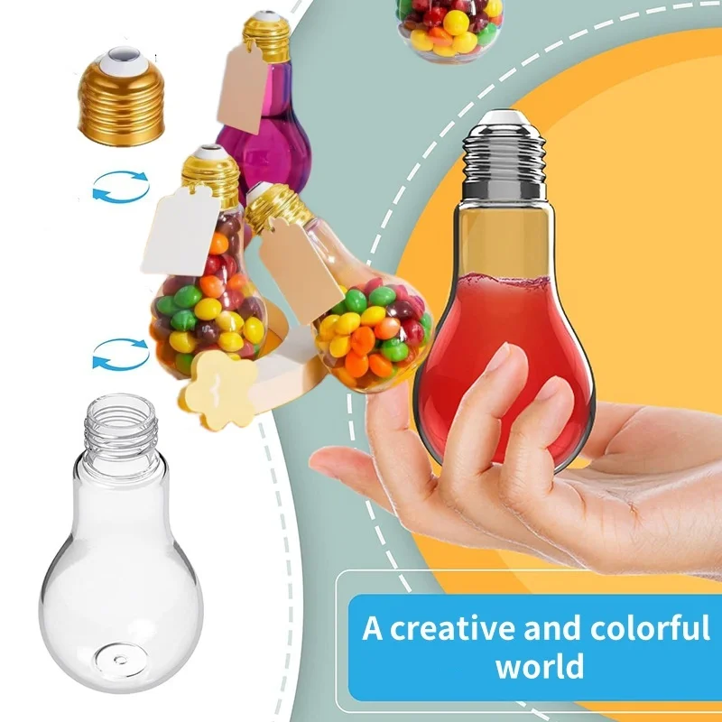 Various DIY light bulb bottles, transparent candy plastic bottles, party DIY refillable, Christmas light bulb decorative bottles