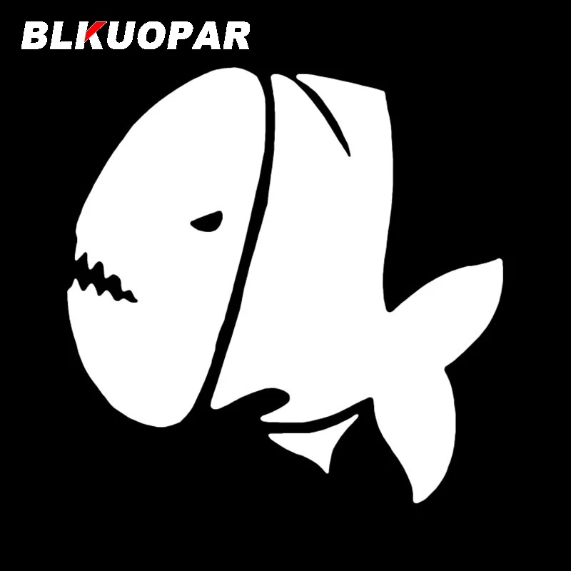 BLKUOPAR  Fish Piranha Car Sticker Personality Anime Vinyl Decal Occlusion Scratch Air Conditioner Decoration Car Accessories