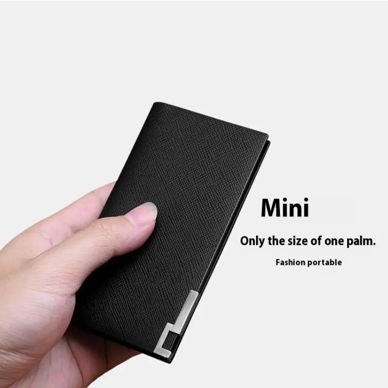 

{MX} Trendy PU Men's Short Slim Wallet Horizontal And Vertical Multi-slot Card Bag For Driving Licence Students ID Card Holder