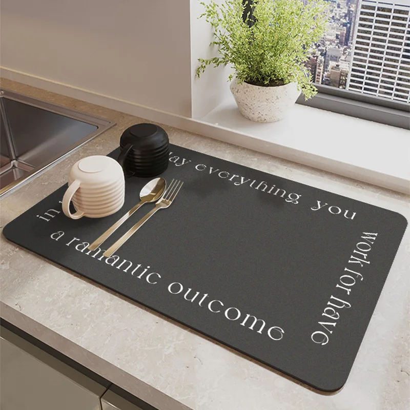 

Simple Diatom Mud Kitchen Faucet Mat, Anti-Splash Mat, Toilet Table Drain Mat, Anti-Scalding, Heat Insulation Placemat Coaster