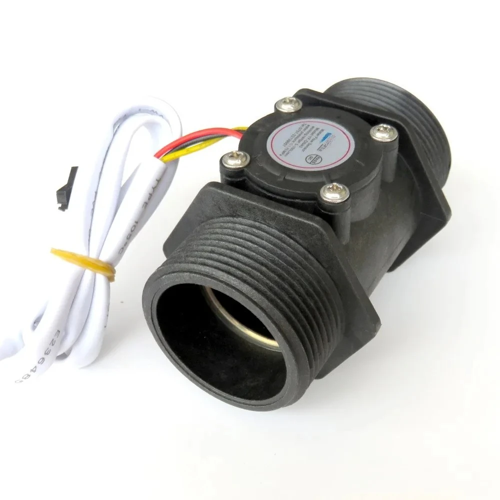 DN40/50 Large Bore Hall Effect Water Flow Sensor Turbine Flow Meter External Thread Pulse Output Liquid Flow Transmitter