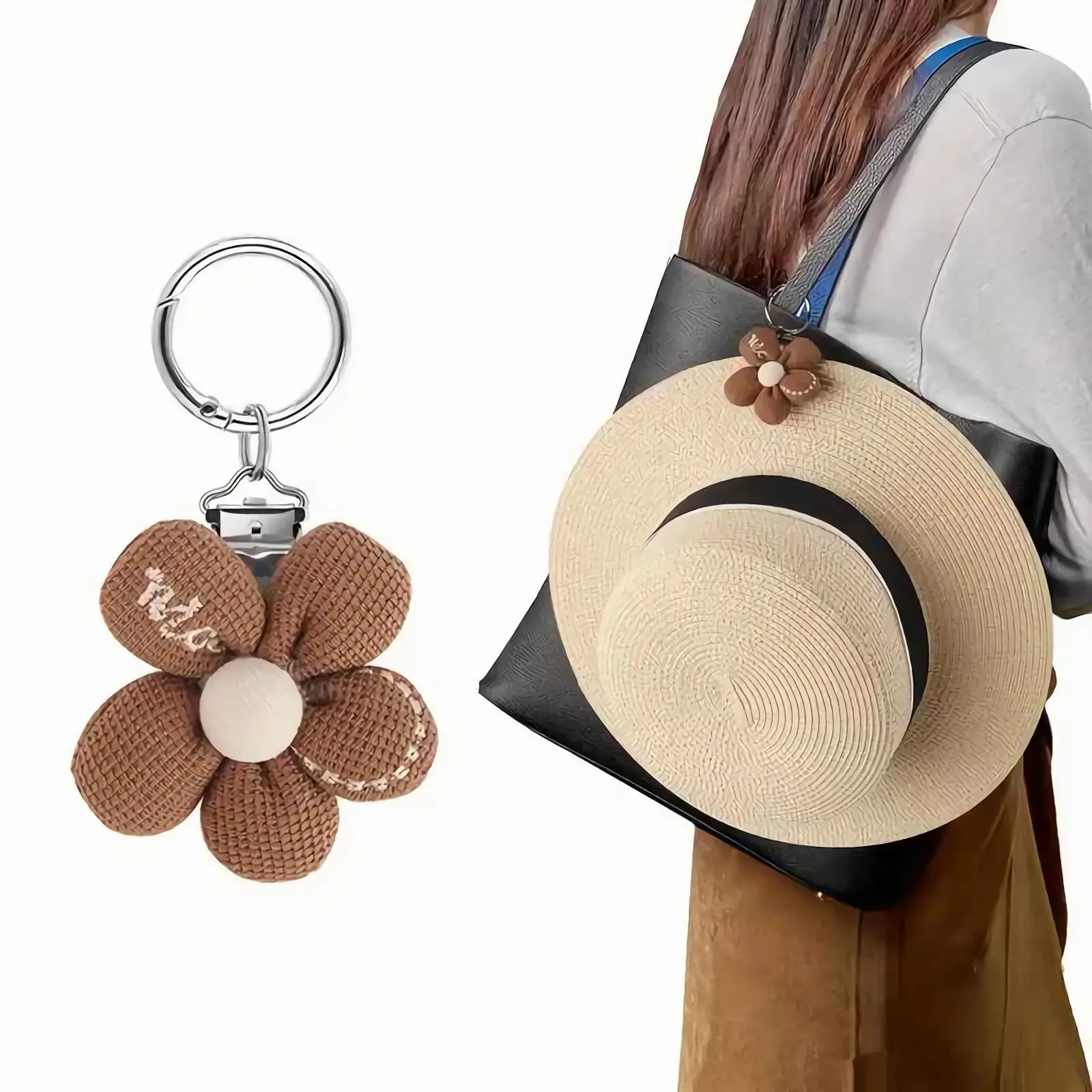 

Travel Floral Embroidered Cotton Sunnies Clip Cross-Border New Five-Petal Flower Sunglasses Holder Home Decorative Ornament