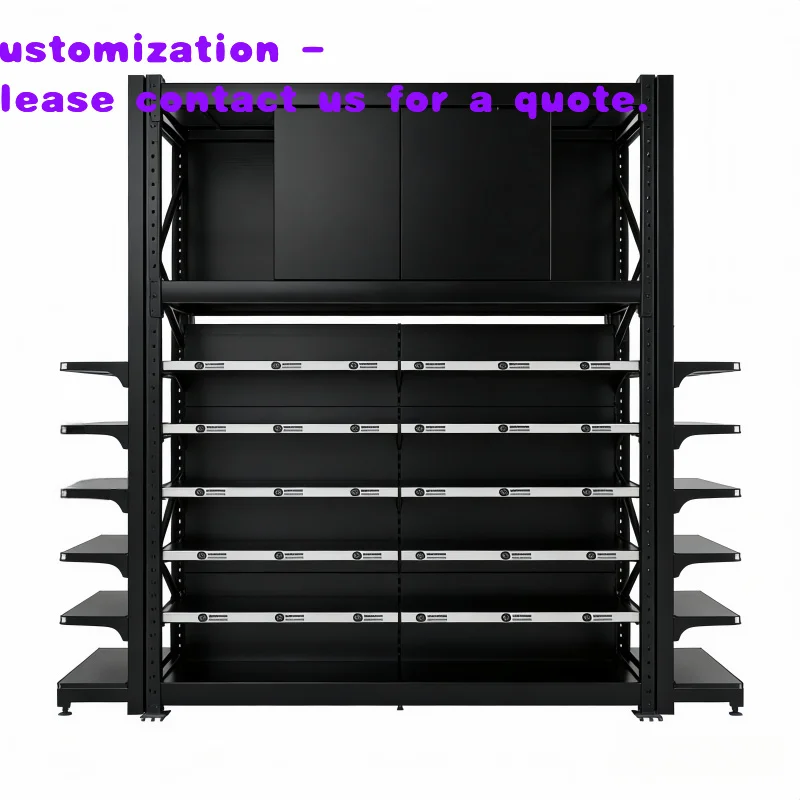 custom.Heavy Duty Black Metal Storage Shelf with Adjustable Racks