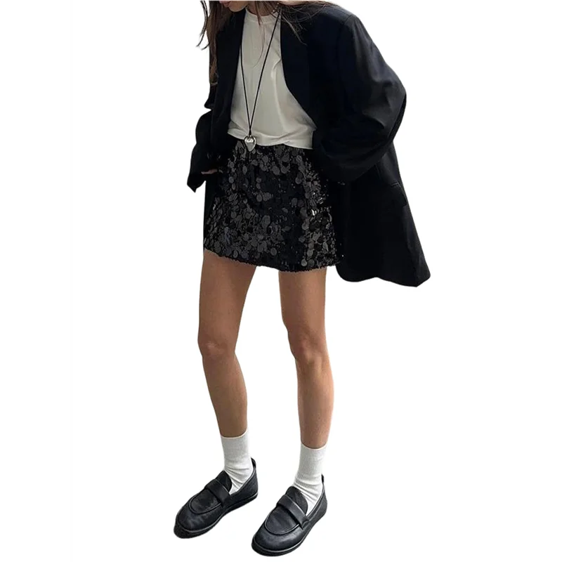 

ABP-Mini Sequin Skirt For Women Stretchy Pencil Bodycon Night Out Party Club Sparkly Skirts