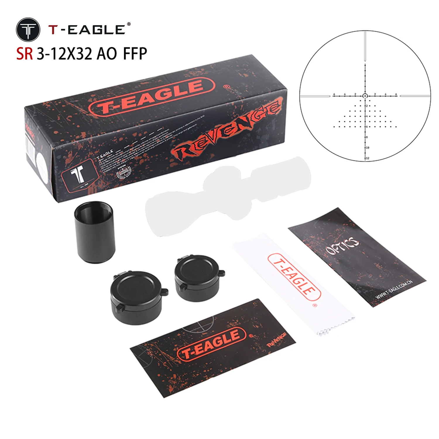 T-EAGLE SR 3-12X32 AO FFP Hunting Compact Optical Sight Tactical Riflescope Glass Etched Red Green Illuminate Shooting Scopes