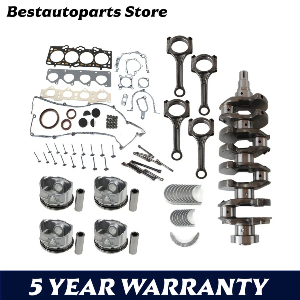 

G4GC 2.0L Engine Overhaul Rebuild Kit-Crankshaft Connecting Rods for Hyundai Elantra Kia Soul 23110-23710 23510-23710 2341023721