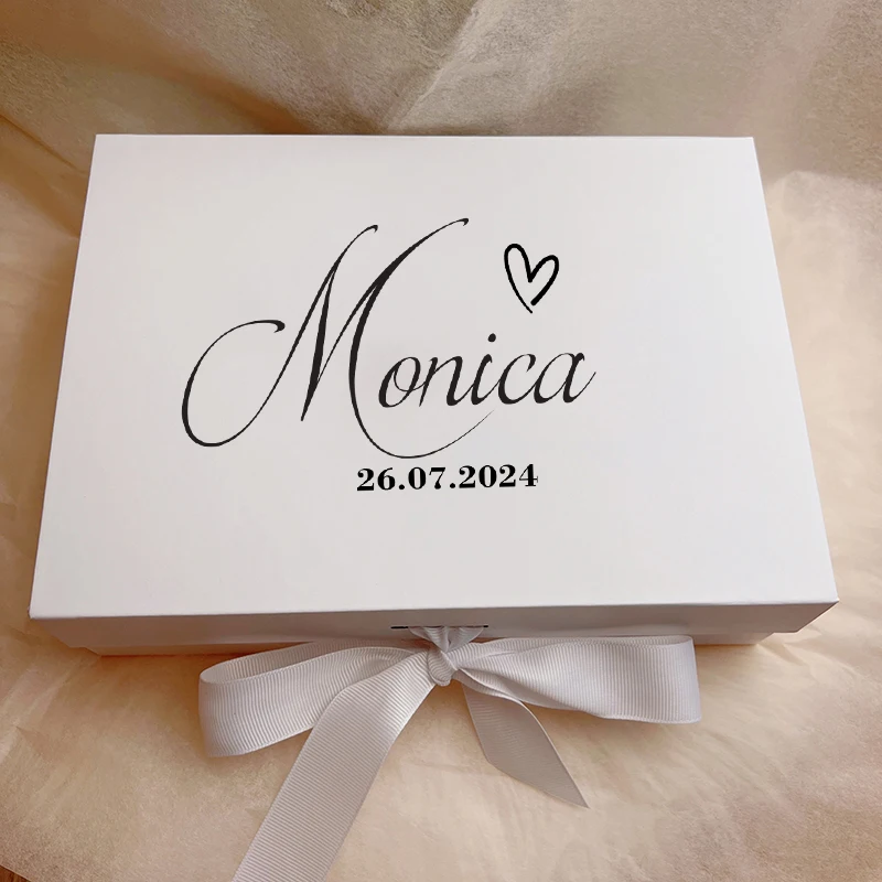 

Personization Name Text Gifts Box For Wedding Bridesmaid Party gifts package box birthday baby shower halloween party gifts box