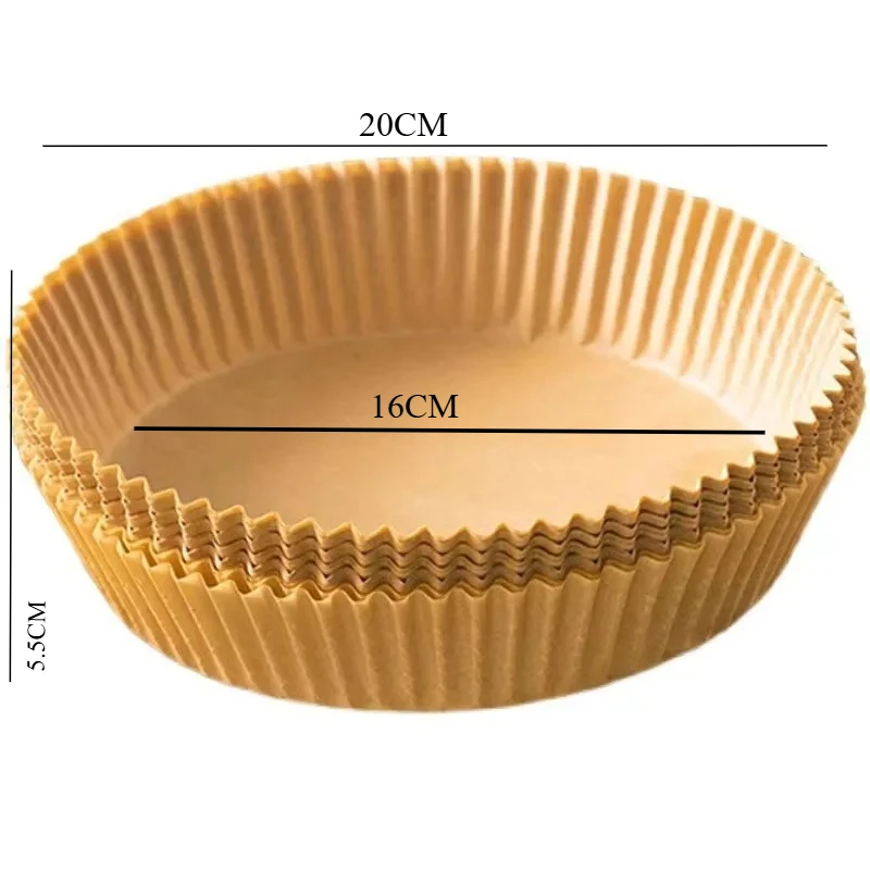 

100 Pcs Air Fryer Parchment Paper Liners Heat Resistant Food Grade Silicone Round and Square Baking Sheets for Oil Absorption