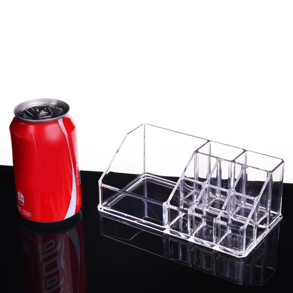 

Clear Storage Box Makeup Organizer 3 Compartments High Grade Plastic Lipstick Rack Nail Polish Brush Storage Organizer