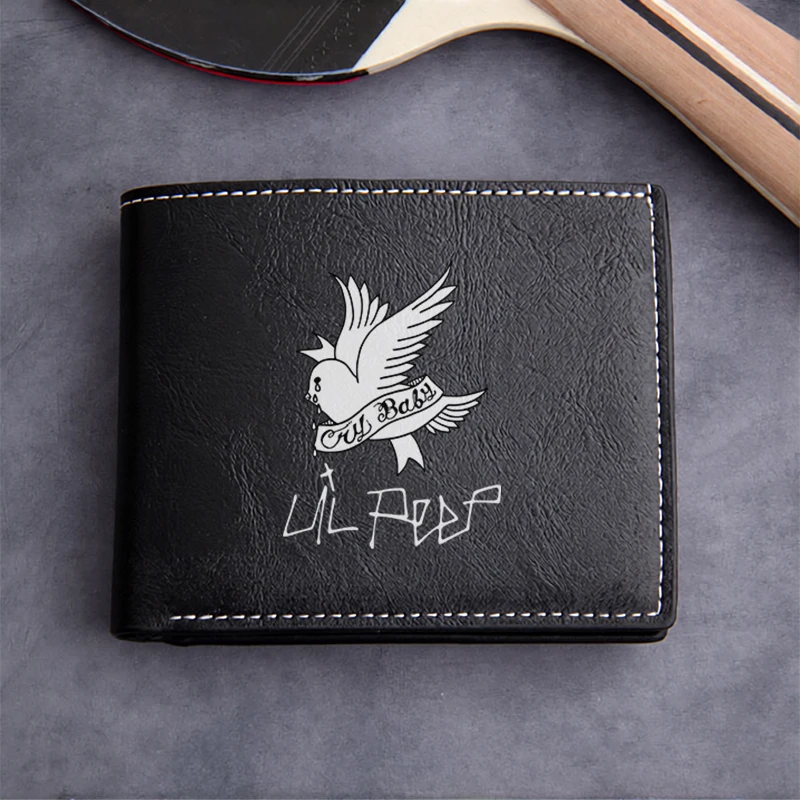Cartera de Cuero PU Negra LIL PEEP con Diseño de Pájaro en Vuelo, Cartera Compacta Premium para Hombre, Ligera, Duradera, Estilo Ejecutivo