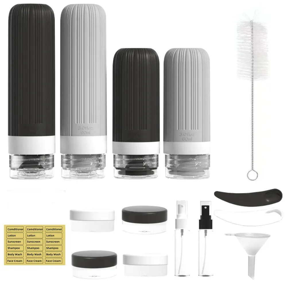 

Leak Proof Silicone Containers Travel Bottles Portable Hassle-Free Refillable Storage Bag Gel Storage Bottles Dispenser Bottles