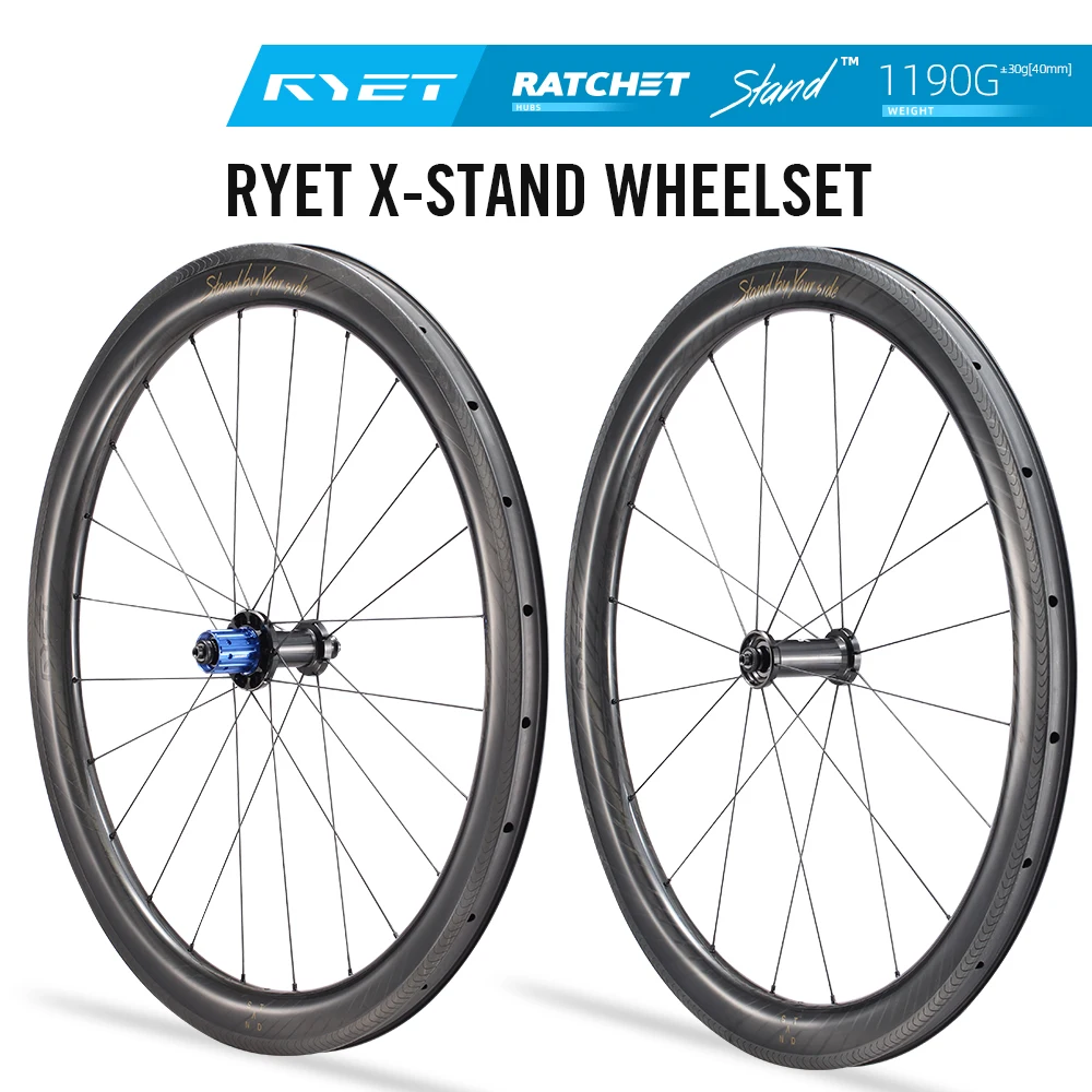 

RYET Carbon 1280g Rim Brake Road Wheelset Pillar Superlight Spokes 60T Ceramic Ratchet Hub 700C Tubeless Ready Clincher Rimsets