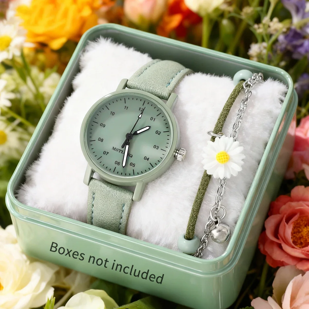 2-piece women's watch+accessory set, new fashionable watch+elegant accessories, the best choice for gift giving