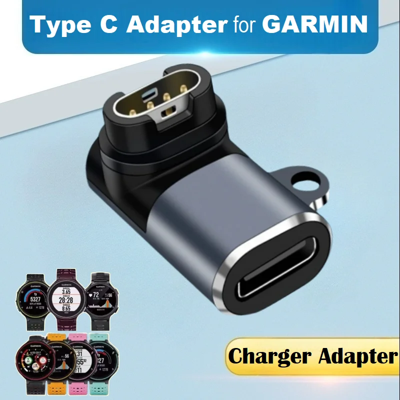 محول شاحن من النوع C لـ Garmin Epix Pro Fenix 8/7/6 Instinct 3/2s/2X Enduro 3/2 Approach S50 S70 Tactix 8/7 محول شحن