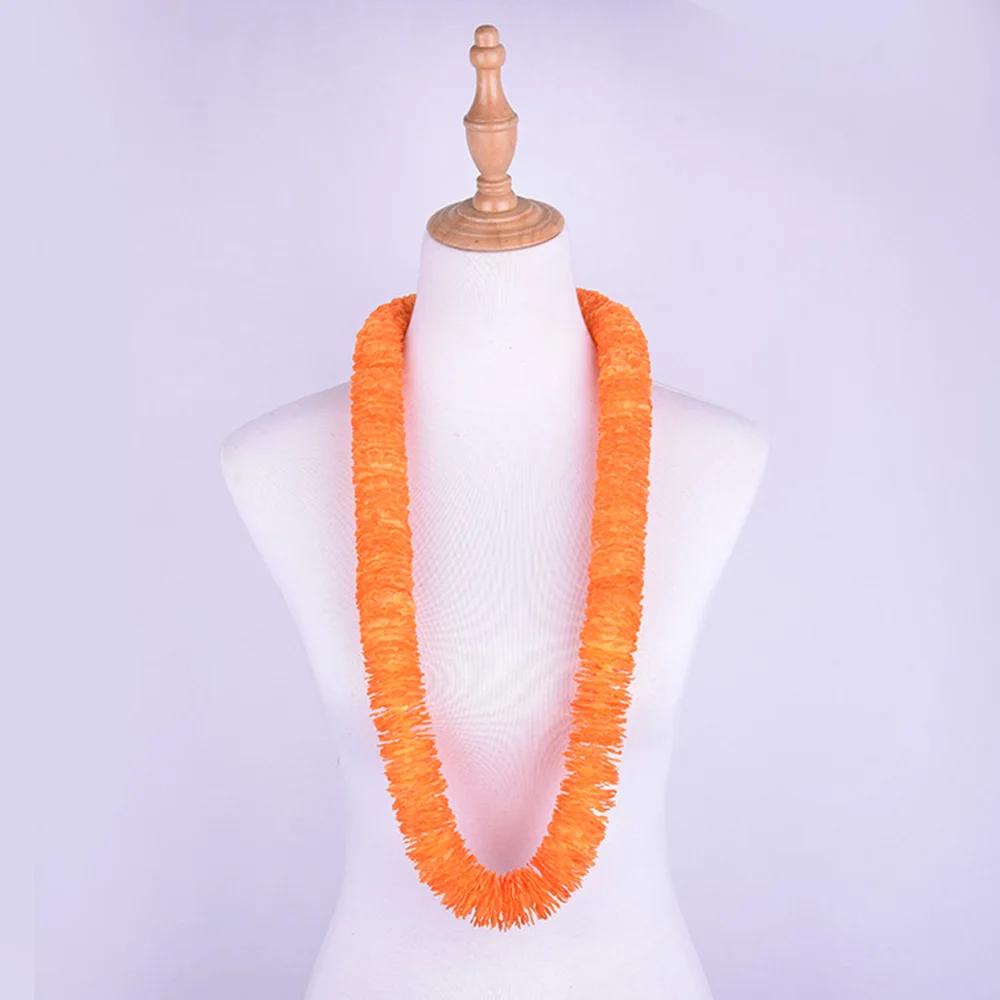 Hot Sale Silk Ilima Lei O`ahu Official Flower Leis Aloha Hawaiian Flowers Necklace Hula Dance Luau Party Sacred in Hula to Laka