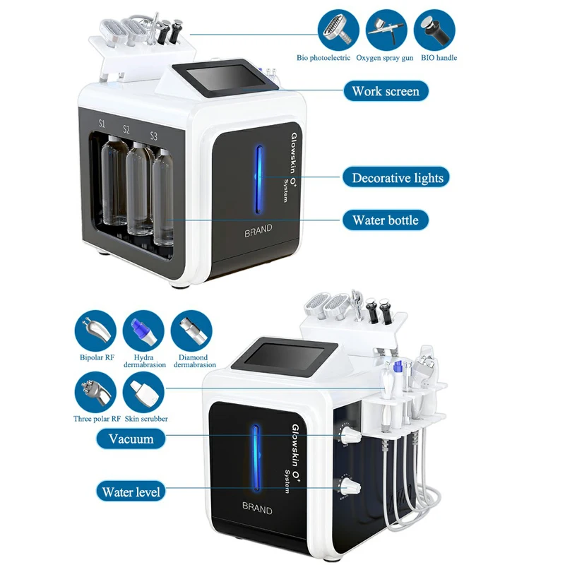 Multifunctionele Hydra Water Machine Mee-Eter Acne Verwijdering Apparaat Gezicht Lifting Huidverjonging Rf Ultrasone Dermabrasie Spa