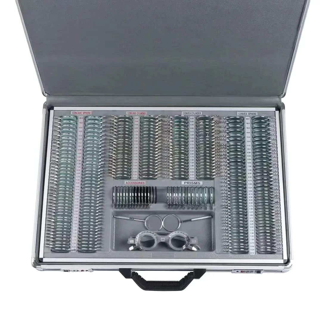 Cost effective optical equipment 232 pcs trial lens set optometry box for eyesight testing