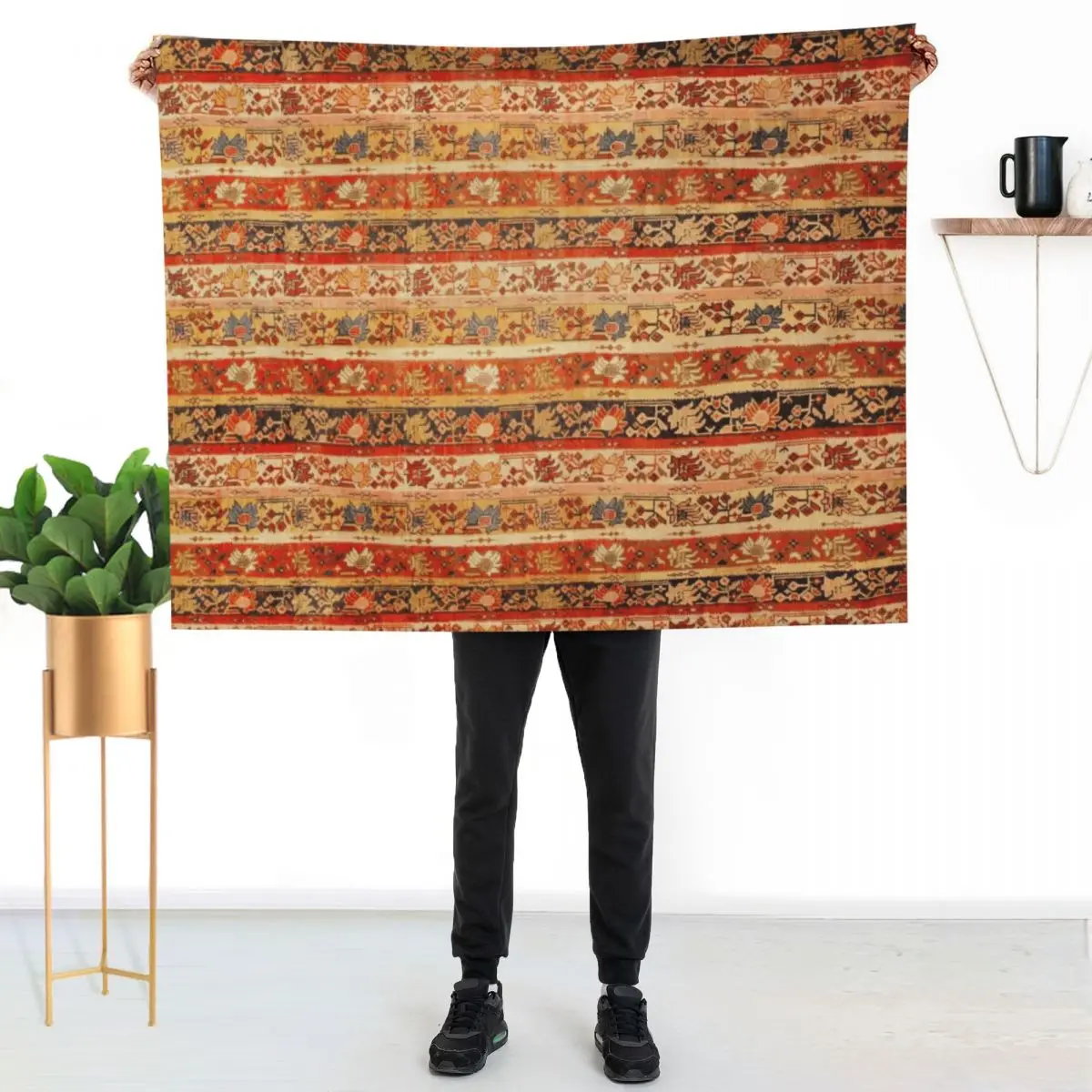 Antique Turkish Oushak Rug Print Throw Blanket Weighted Thin decorative wednesday Thermals For Travel Stuffeds Blankets