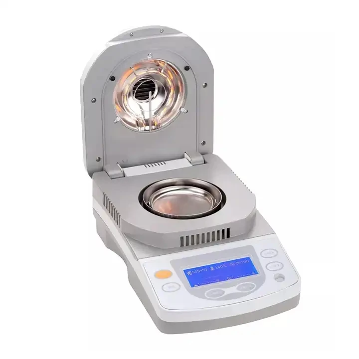 

2025 Automatic Digital Solid Moisture Balance Wood Grain Food Halogen Sawdust Moisture Meter Tester