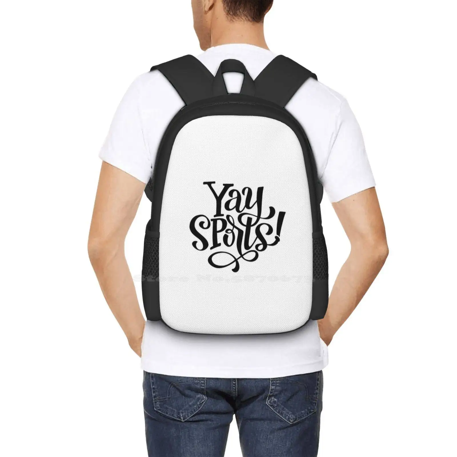 Yay Sports! Bag Backpack For Men Women Girls Teenage Sports Funny Sarcastic Hockey Baseball Basketball Football Team Golf