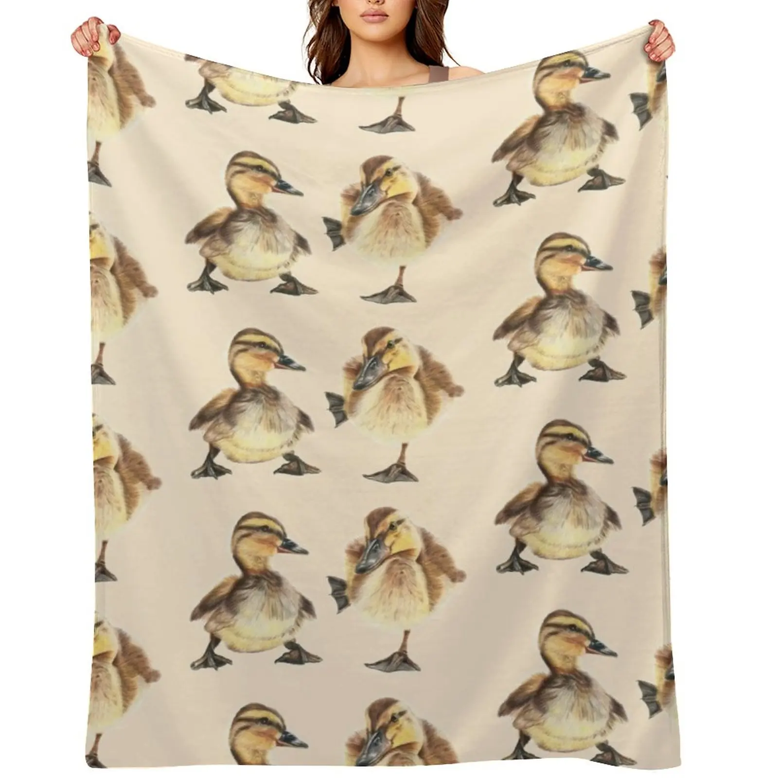 

Two cute little Ducklings Throw Blanket warm winter Designers Single For Baby Blankets