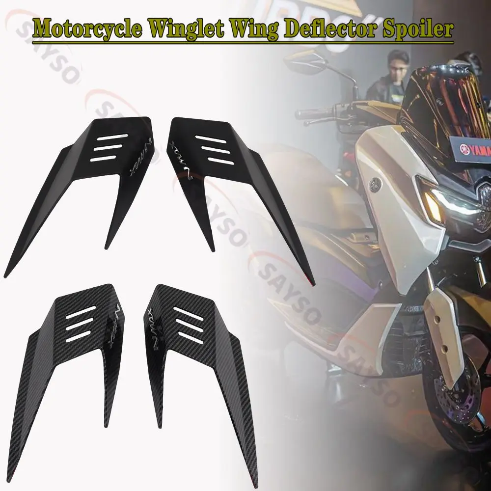 

Черный/углеродное волокно мотоцикла, дефлектор крыла, спойлер, обтекатель, боковая крышка воздушного потока, аксессуары для Yamaha Nmax Turbo 2024