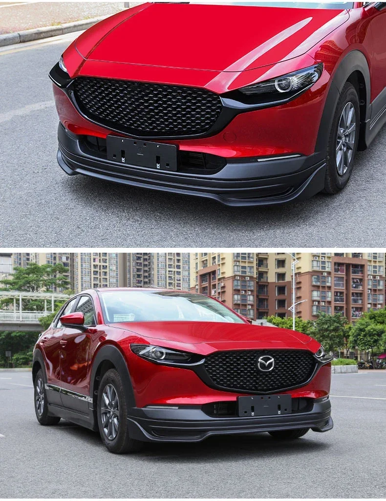 Dla Mazda CX30 CX-30 2020-2022 ABS Bright Black Car Front Bumper Racing Grills Mesh Grille Around Cover Trim Akcesoria samochodowe — zdjęcie 6