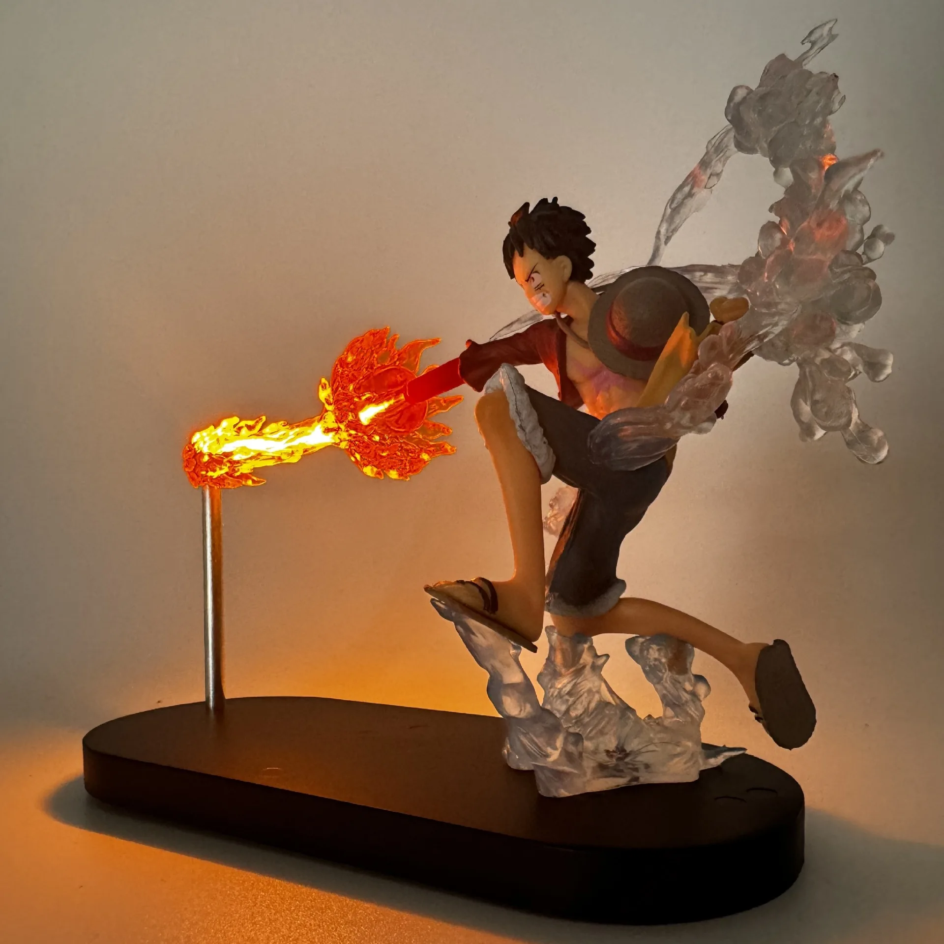Fogo punho ace anime luz noturna uma peça luffy figura decoração para quarto estudo decoração iluminação ambiente menino crianças presente