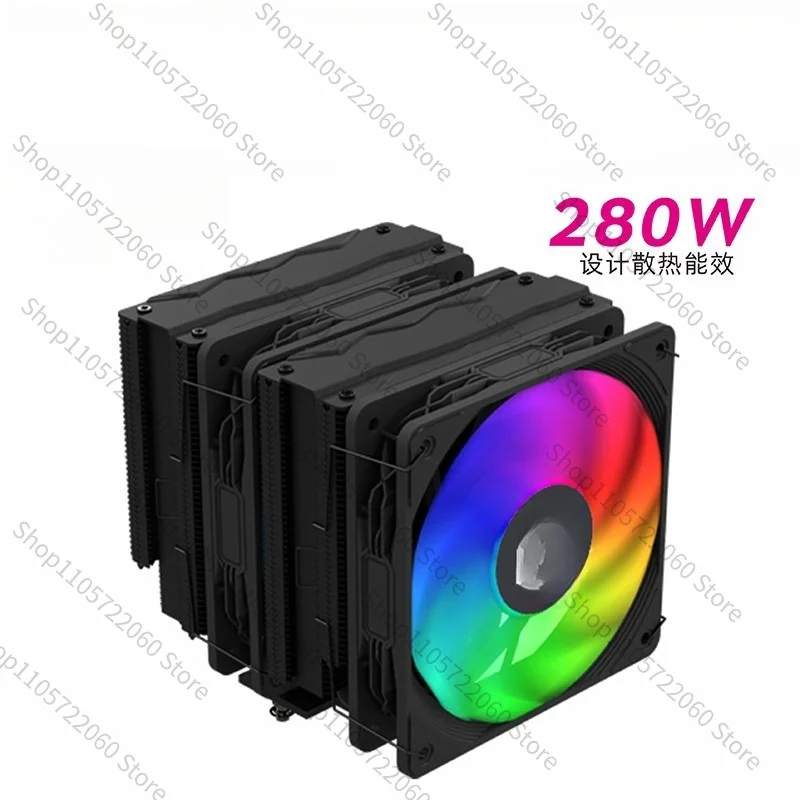 For DH1500 Multi‑Platform CPU Air Cooler Dual‑Tower 7 Heatpipes Dual ARGB PWM Fan Silent CPU Heatsink