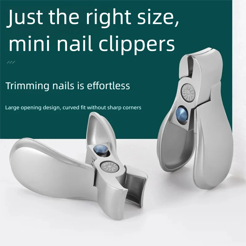 

1pcs Small Fat with Large Opening Nail Clippers Anti-Splash Mechanism Nail Clippers Stainless Steel Powder Process Nail Clipper