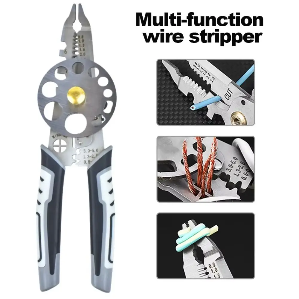 10 in 1 Stripping Pliers Turntable Industrial Grade Electrical Wire Pliers Durable Manual Wire Cutting Pliers Electrotechnical