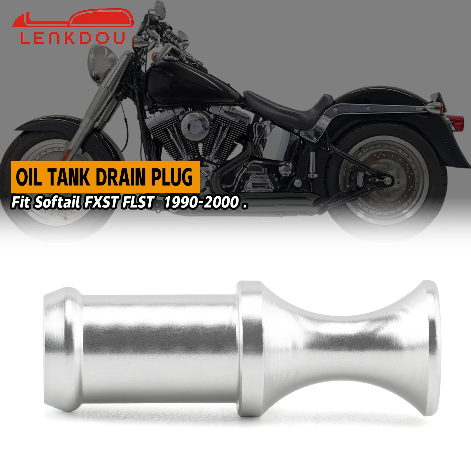 Motorcycle Aluminum Oil Tank Drain Plug For Harley Softail Heritage FLST Standard FXST 1990-2000 Moto Accessories Silvery