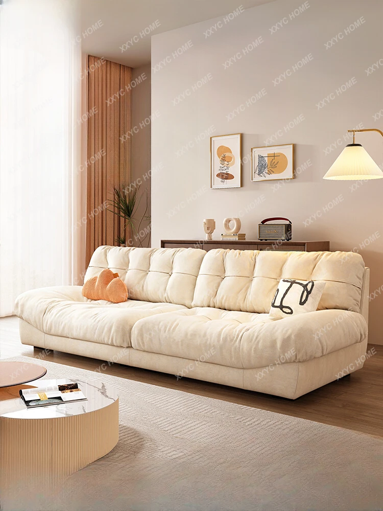 

Small Apartment Cloud Sofa Faux Leather down Italian Living Room