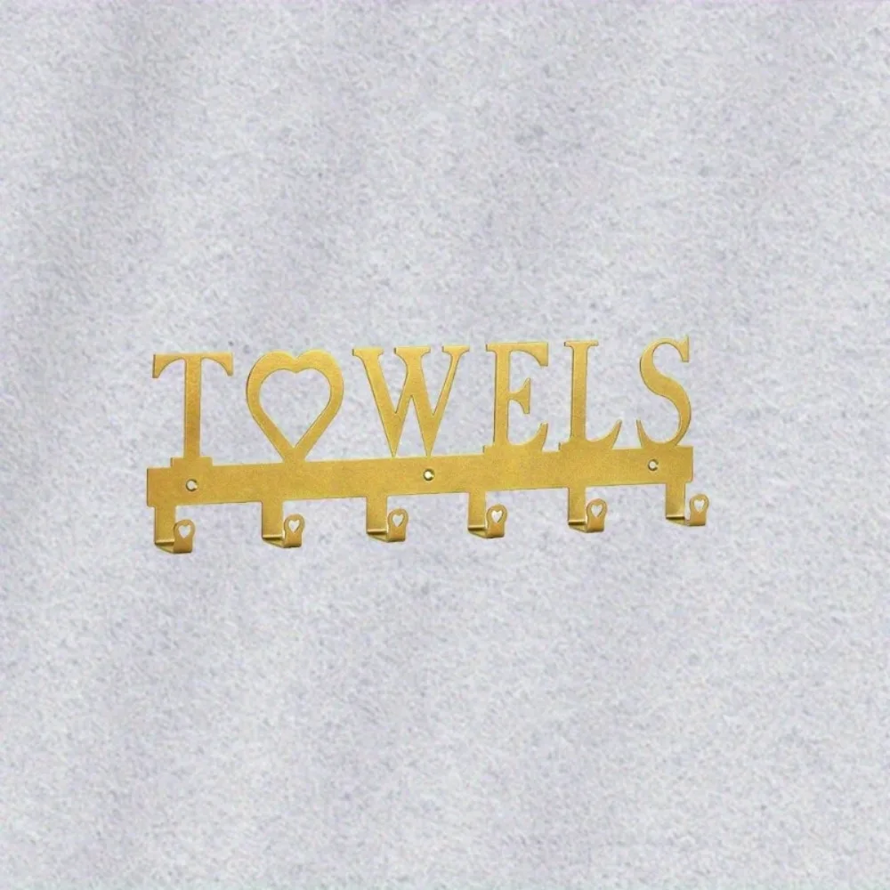 Organizador de gancho de parede de metal dourado resistente: chave multiuso e cabide para casa, escritório e entrada.