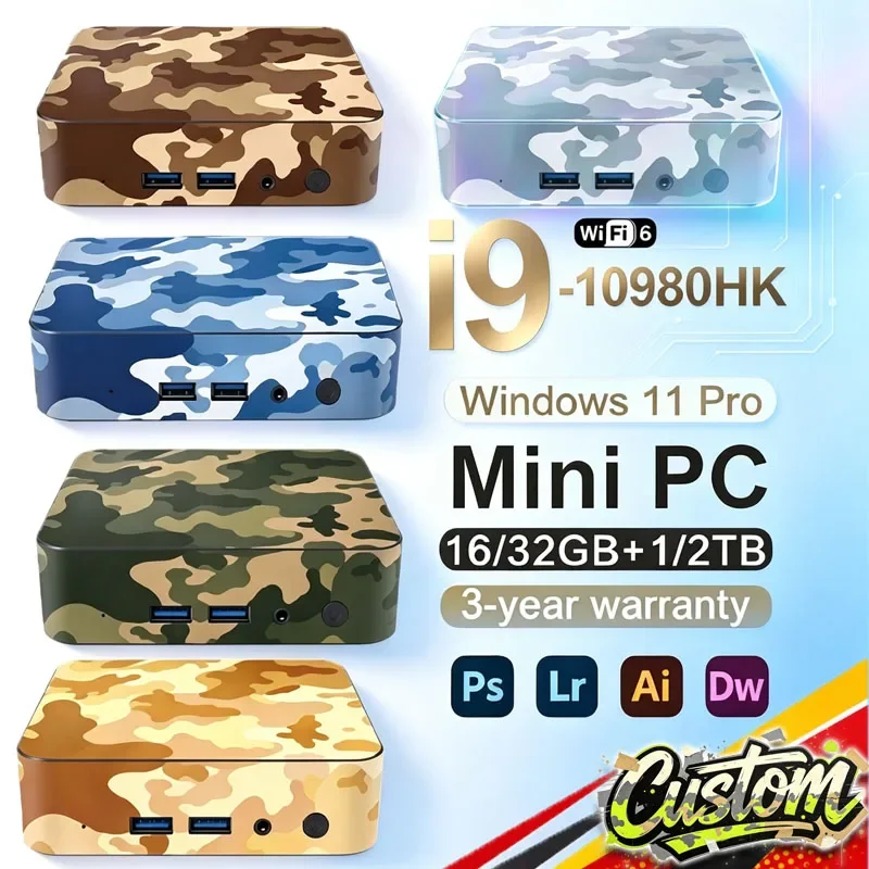 2026 Mini PC Core I9 10980HK Windows 11 Computer 16GB 32GB DDR4 1TB 2TB SSD 4K HD Gaming Mini Computer Desktop PC Gamer Portable