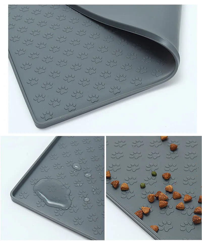 Pet Placemat Dog Food bowl Mat Cat Feed Mat Cat Dog Drinking Feeding Placemat Silicone Waterproof Pet Bowl Pad Feeder Mats