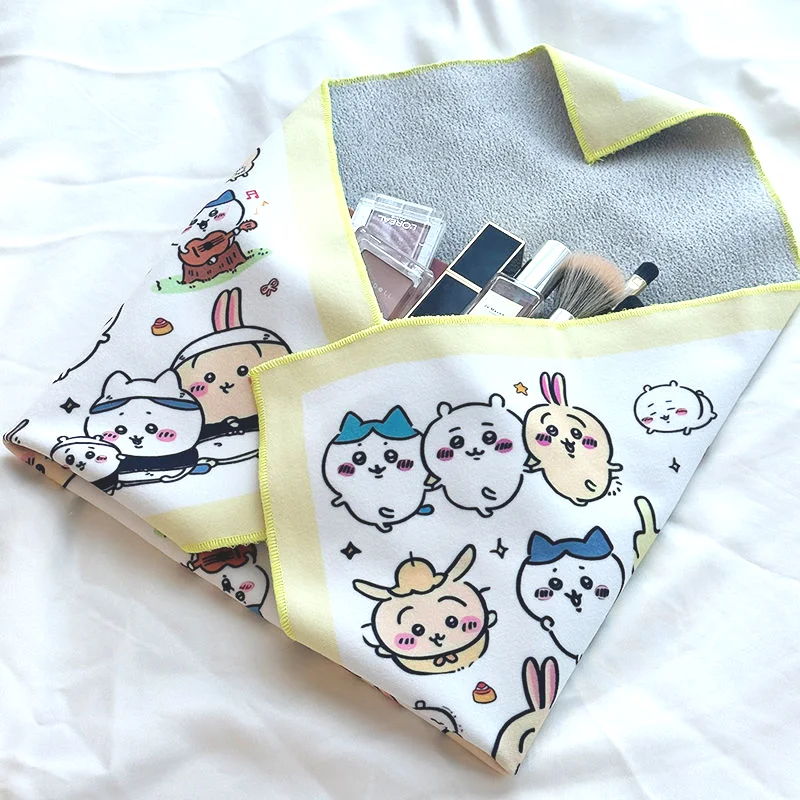 Chiikawa New Cartoon Storage Makeup Bag Self-Adhesive Camera Bag Kawaii Velcro Trendy Girl Fashion Toy Creative Gift Surprise