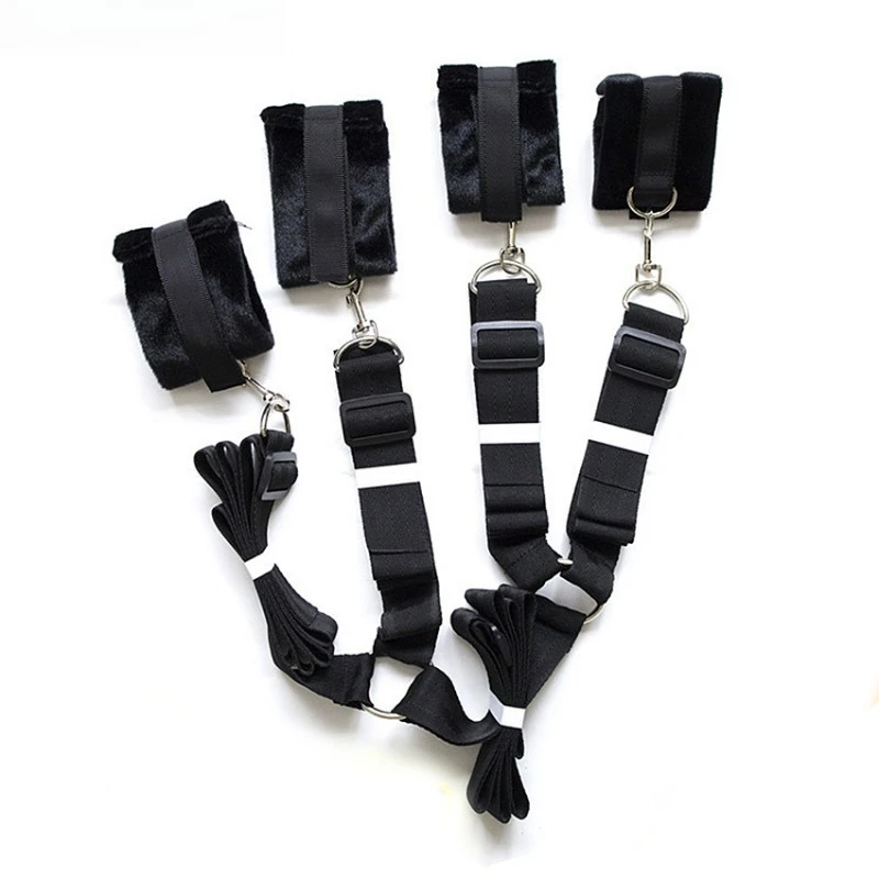 Plush Bed Straps, Alternative Couples Sex Toys, Adult Bundled Bondage Sex Products, Black, Red, Pink. Adult  Products