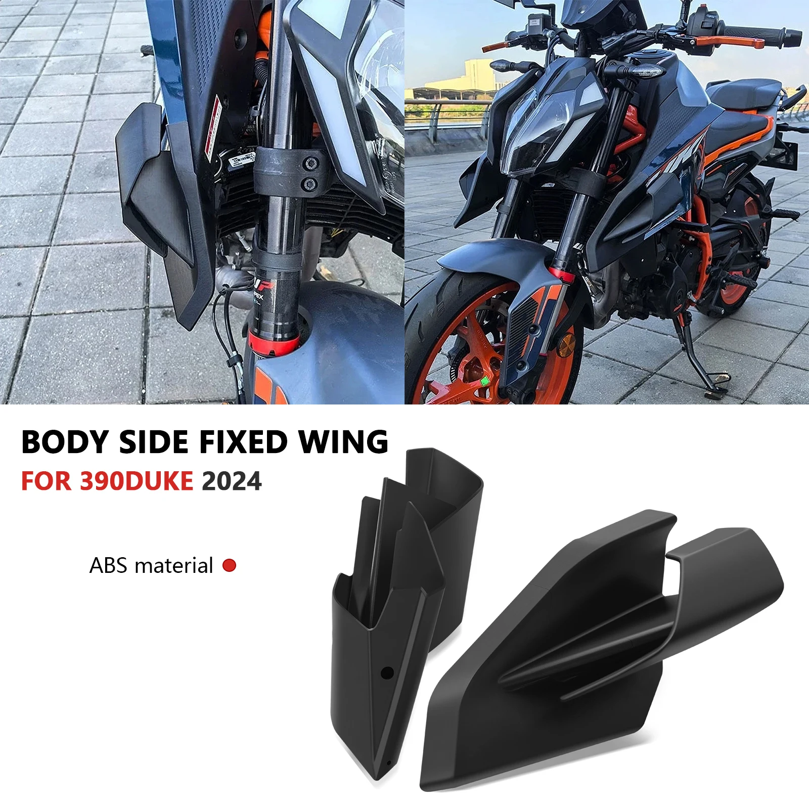 

Для 390 Duke 390 DUKE 2024 2025 обтекатель крылышка, боковая прижимная сила, голые спойлеры с фиксированными крыльями, дефлекторы, аксессуары для мотоциклов