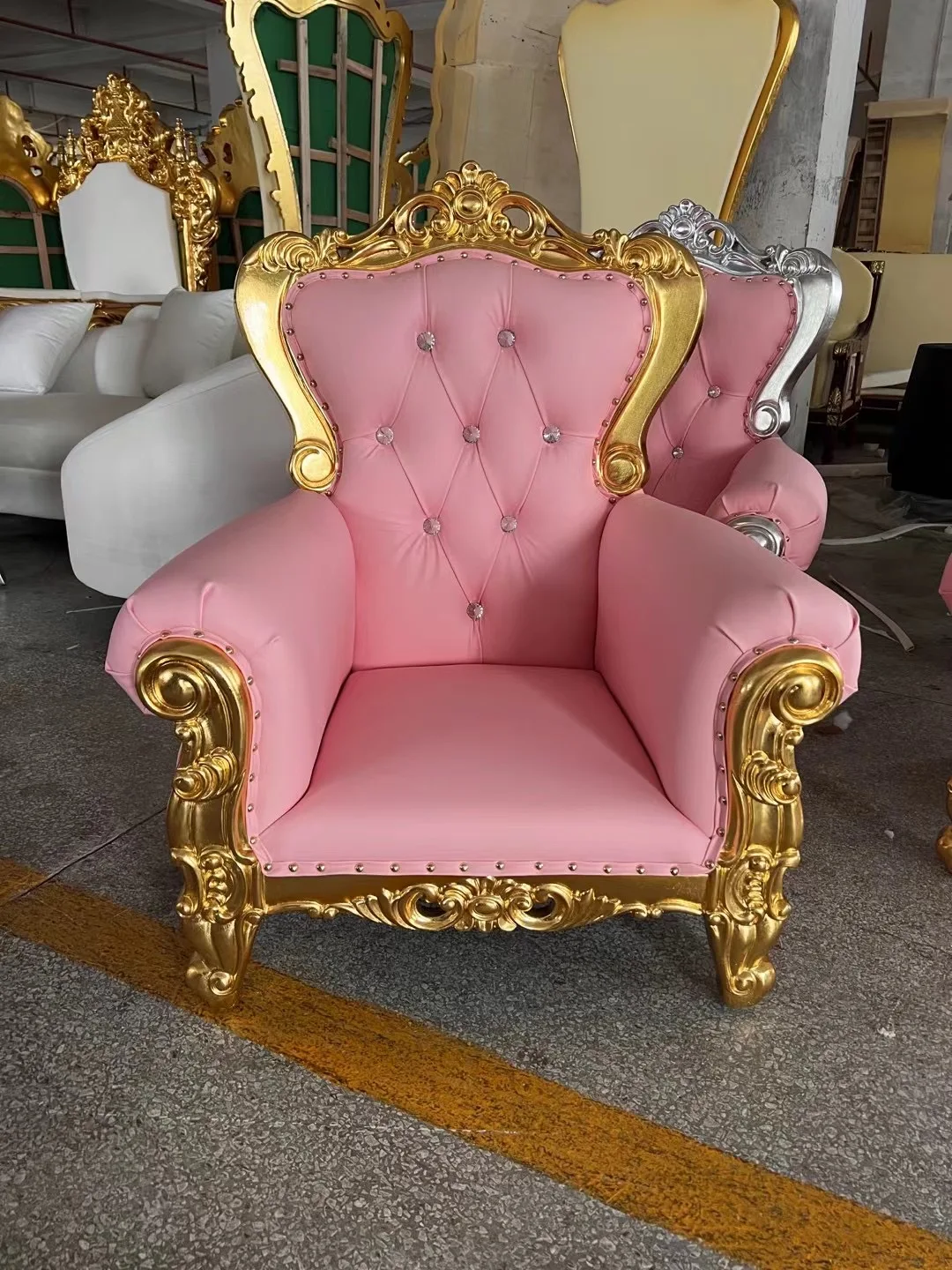 

High Back Event Furniture Pink Royal Throne Chair for Kids Party