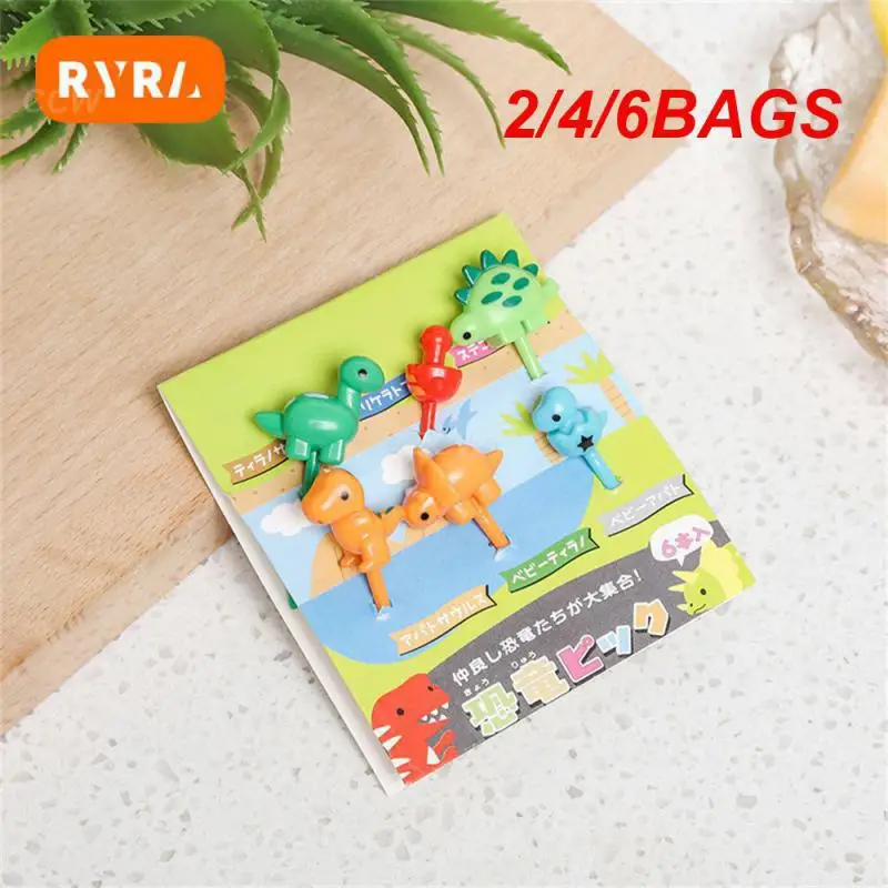 2/4/6BAGS Cake Fork Pleasure Lovely Lunch Box Popular Dinosaur Lunch Box Accessories Unique The Best Selling Kids Food Picks