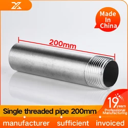 304 stainless steel 200mm extended single head threaded water pipe and heating fittings, welded external tooth joint 6/4 in 1 in