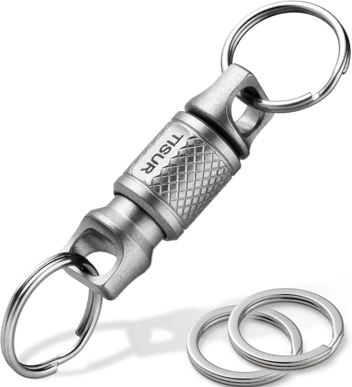 Titanium Quick Release Swivel Keychain, Pull Apart Detachable Keychain Heavy Duty Car Key Holder with Key Rings