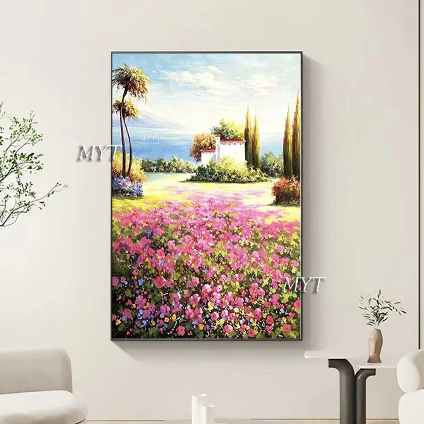 

Abstract Flowers Pictures Canvas Art Acrylic Texture Impressionist Still Life Building Beautiful Scenery Wall Painting No Frame