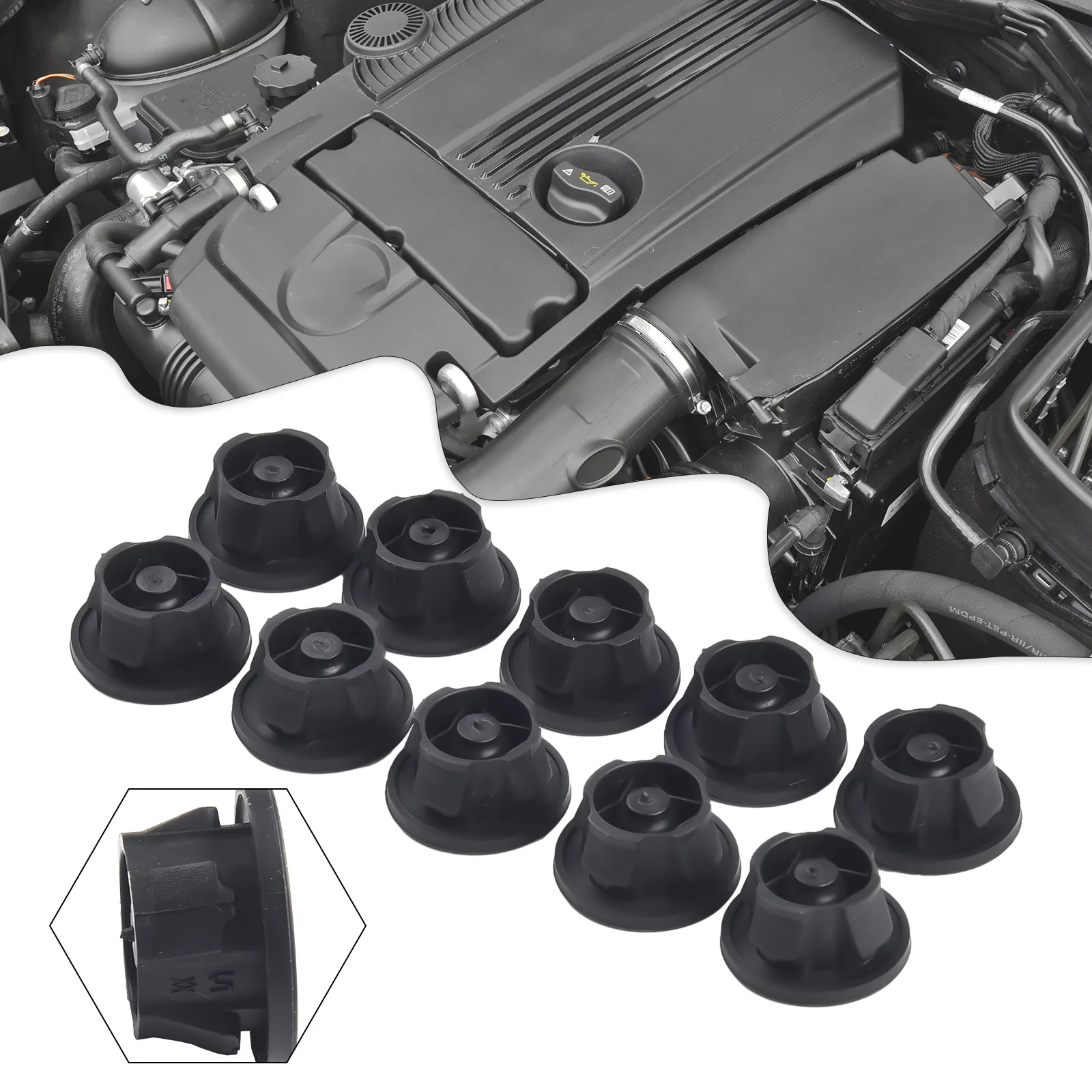 Engine Cover Grommets Bung Absorbers for MERCEDES 6420940785 Replace Your Damaged Grommets with High Strength ABS Parts