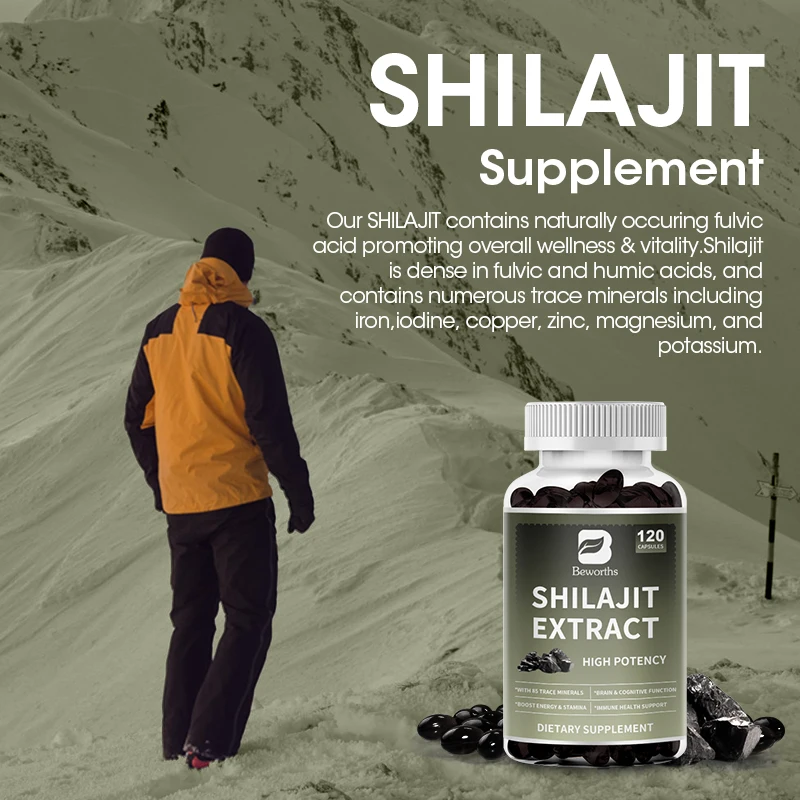 Beworths Original Himalaya 100% Pure Organic Shilajit Capsules 200Mg Rich In Fulvic&minerals Female Hormone Balance Male Health