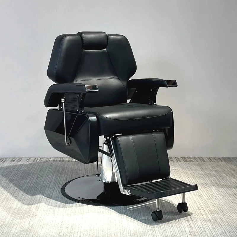 Heavy Duty Hydraulic Barber Chair Reclining PU Leather Styling Chair Removable Headrest Hairdressing Beauty Salon Furniture