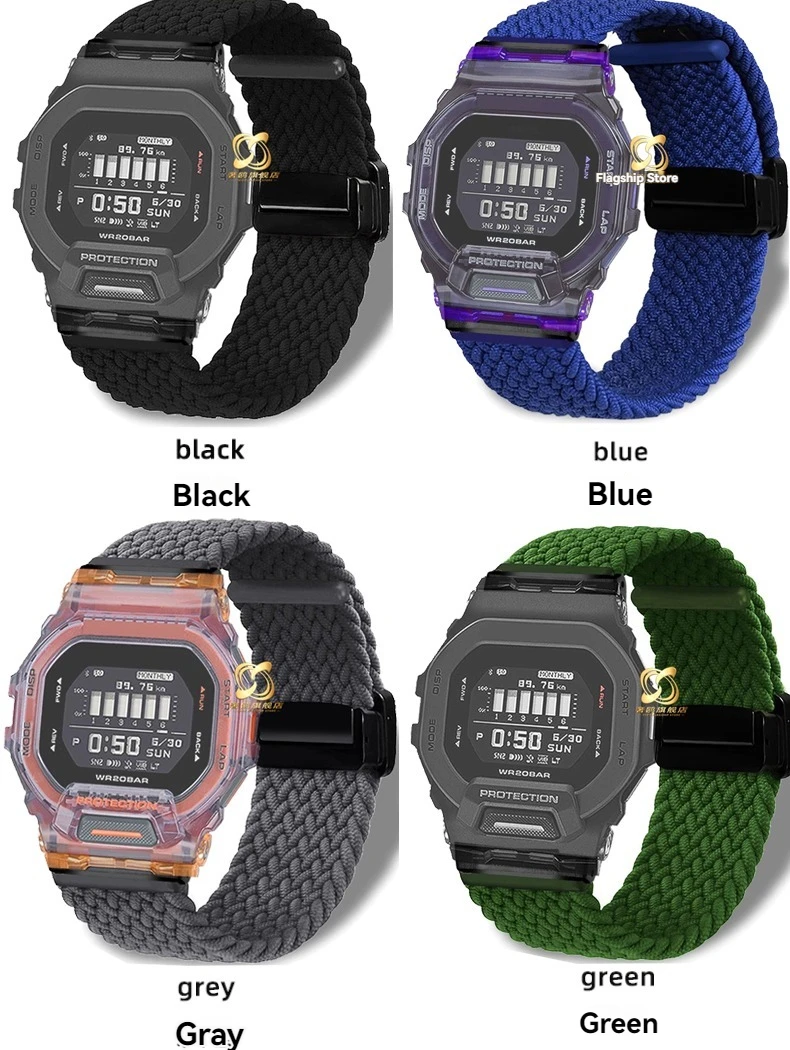 Дизайнерский холщовый браслет для Casio GBD-200/GB D200 SM, нейлоновый ремешок для часов |   Водонепроницаемый сменный аксессуар для спортивного браслета